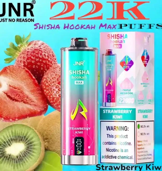 JNR Shisha Hookah Max 22K Puffs Vape jetable triple mesh 22 000 bouffées